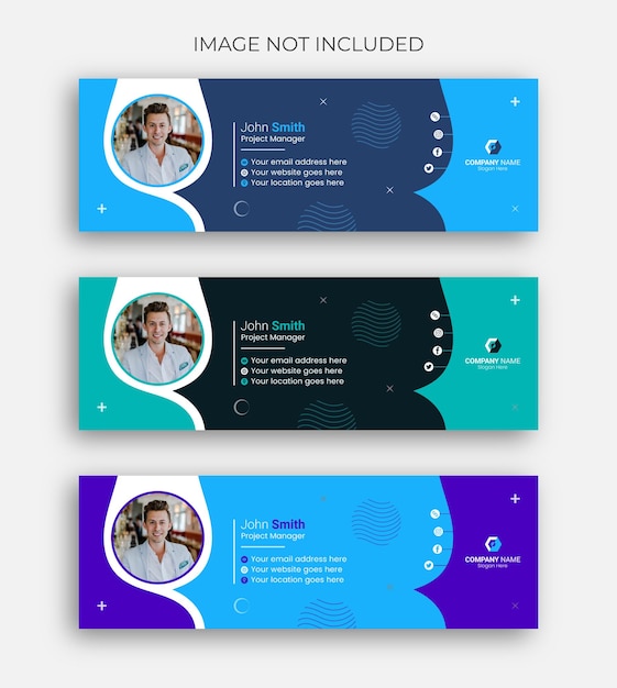 Vector email signature and email footer and social media cover design vector template