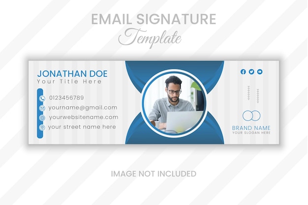 Подпись электронной почты или нижний колонтитул электронной почты и дизайн обложки в социальных сетях