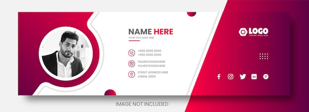 Email signature or email footer and social media Facebook cover design template