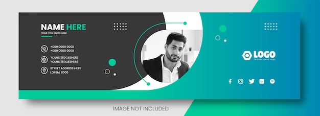 Vector email signature or email footer and social media facebook cover design template