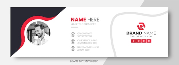 Vector email signature or email footer and social media facebook cover design template