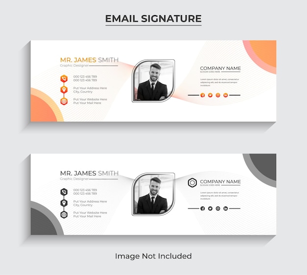 Vector email signature or email footer template and  social media cover design premium vector