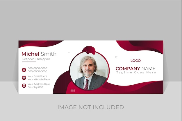 Email Signature  or Email Footer Template and Social Media Cover  Design