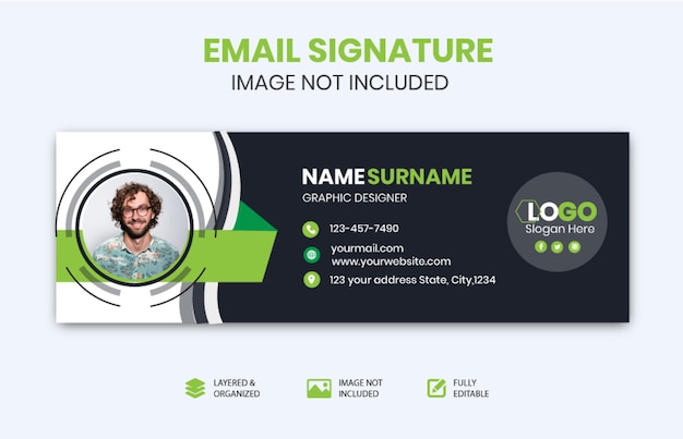 Email signature footer template design or facebook cover template Premium Vector