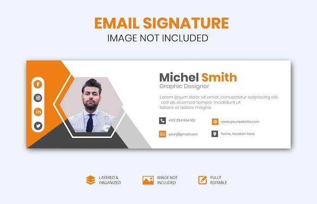 Email signature footer template design or facebook cover template Premium Vector