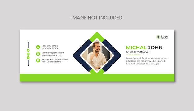 Email signature  or Gmail footer and personal social media cover template design