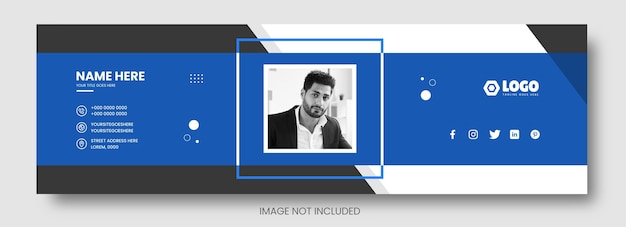 이메일 서명 또는 이메일 바닥글 및 소셜 미디어 Facebook 표지 디자인 템플릿