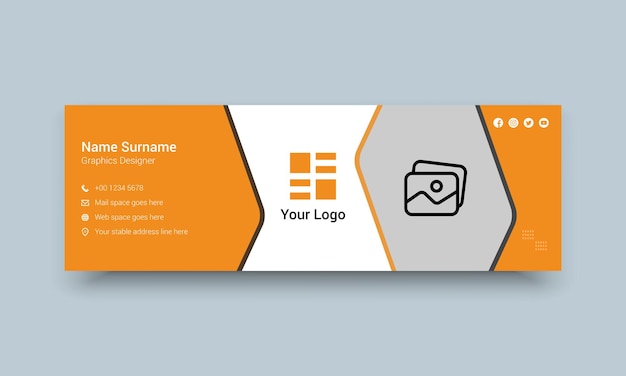 ベクトル 電子メール署名の個人的およびソーシャル web バナー テンプレート