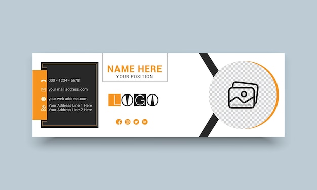 電子メール署名の個人または会社およびソーシャル メディア テンプレート