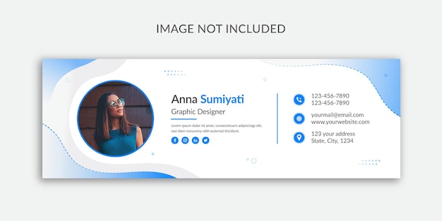 Email signature or personal facebook cover and email footer template design