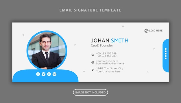 Vector email signature personal social media cover design  template