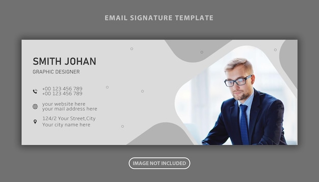Vector email signature personal social media cover design  template