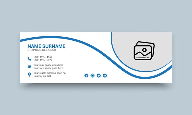 Email signature personal and social web banner template