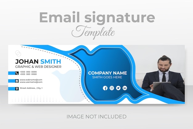 Vector email signature single side