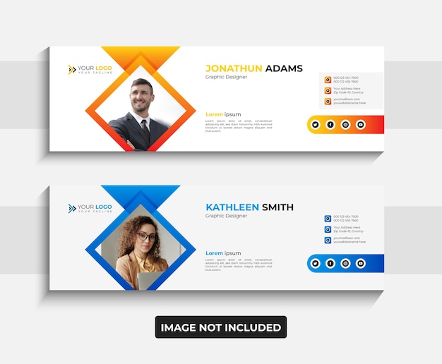 Email signature or social media cover design template