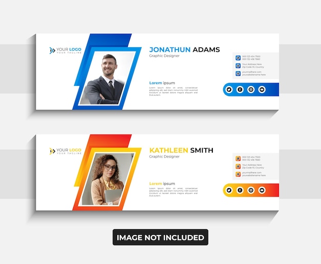 Email signature or social media cover design template