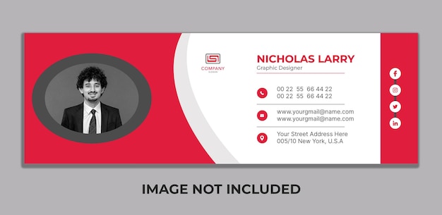 Email signature template design or email footer and Facebook cover template