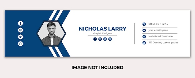 Email signature template design or email footer and Facebook cover template