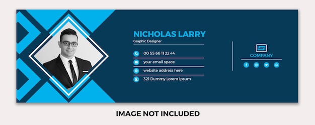 Email signature template design or email footer and facebook cover template