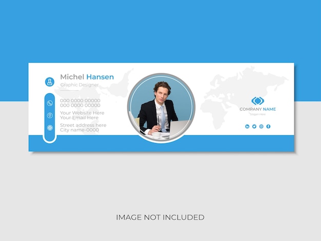 Vector email signature template design email footer and personal social media cover design