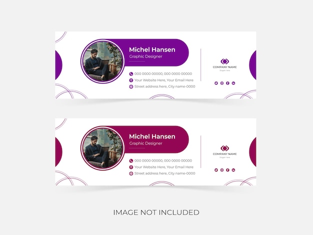 Vector email signature template design email footer and personal social media cover design