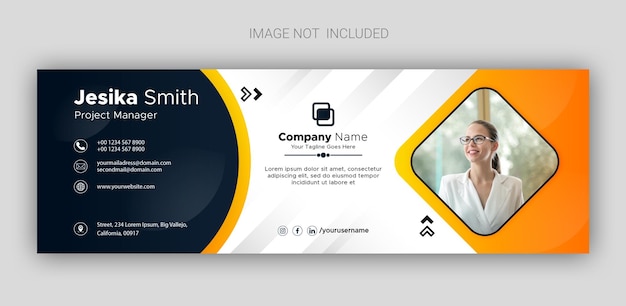 Email signature template design or email footer and personal social media cover design
