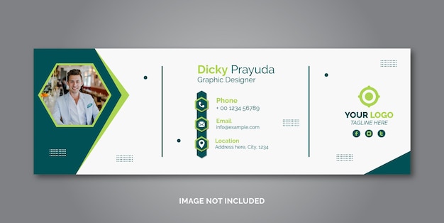 Email signature template design or email footer and personal social media cover