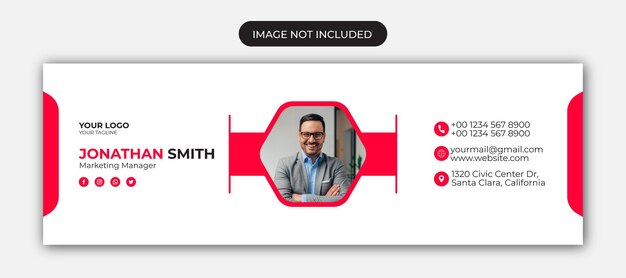 Email signature template design and email footer and personal social media cover