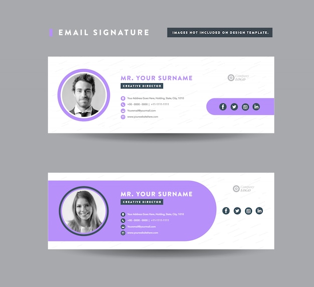 Email signature template design | email footer | personal social media cover 