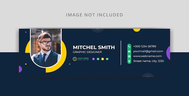 Email Signature template design or email footer and social media cover banner template vector