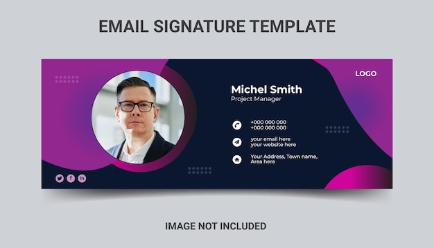 Vector email signature template design or facebook cover design