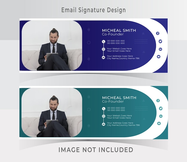 Email Signature Template Design or Facebook cover page template