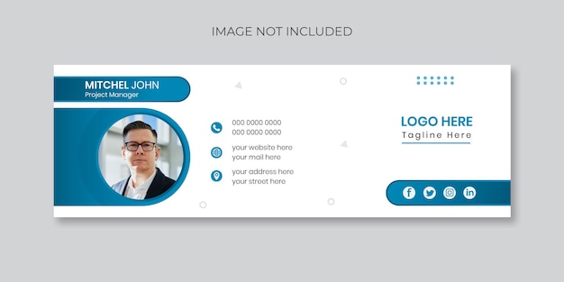 Дизайн шаблона подписи электронной почты или шаблон обложки Facebook
