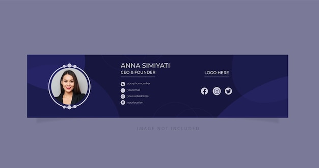 Vector email signature template design or facebook cover template