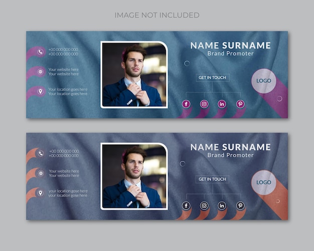 Email signature template design or facebook cover