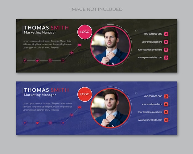 Email signature template design or facebook cover