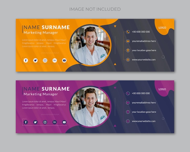 Email signature template design or facebook cover