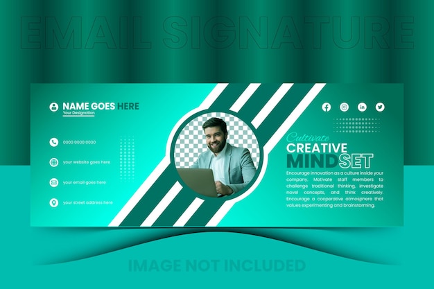 Vector email signature template design of office