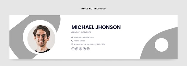 이메일 서명 템플릿 디자인 또는 Facebook 표지 템플릿 그레이