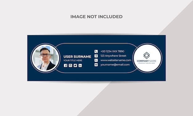 電子メールの署名テンプレートのデザインまたは個人的なソーシャルメディアのカバーテンプレート無料のベクトル