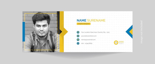 メールの署名テンプレートのデザインまたはパーソナルソーシャルメディアのカバーテンプレート