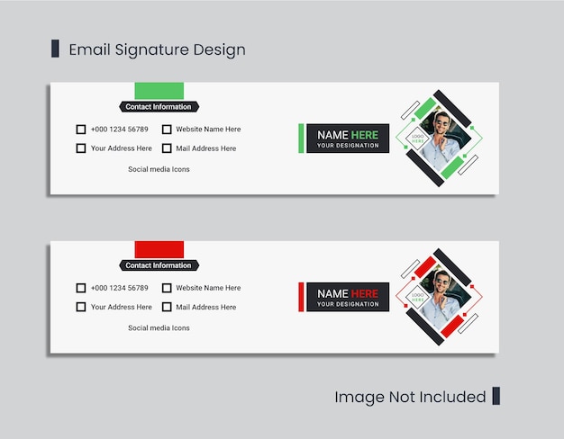 Email signature template design or personal social media cover set design