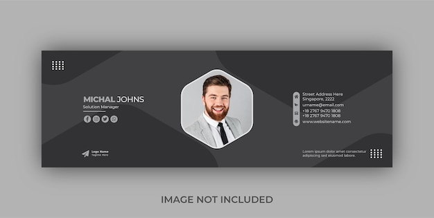 Email signature template design or personal social media cover template eps