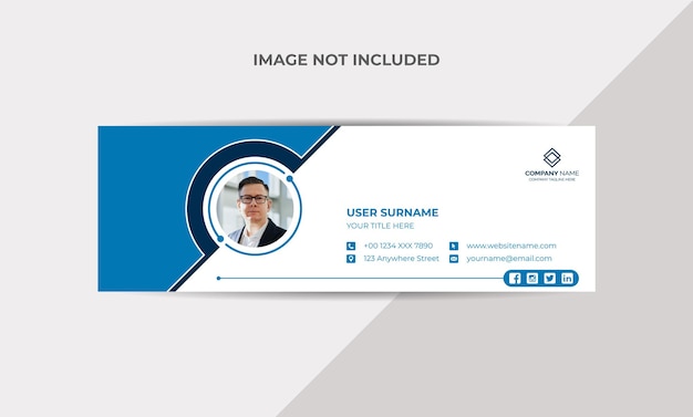 Email signature template design or personal social media cover template Free vector