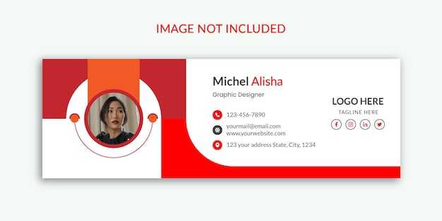 Design del modello di firma e-mail o modello di copertina dei social media personale vettore premium