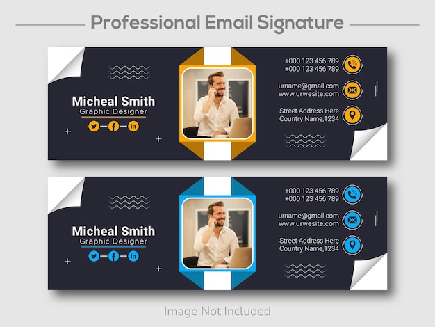 Email signature template design or personal social media cover template