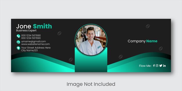 Vettore design del modello di firma e-mail o modello di copertina dei social media personale
