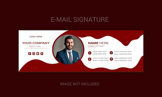 Email signature template design and personal social media design or email footer