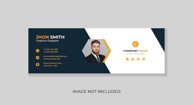 Email signature template design or personal social media facebook cover banner