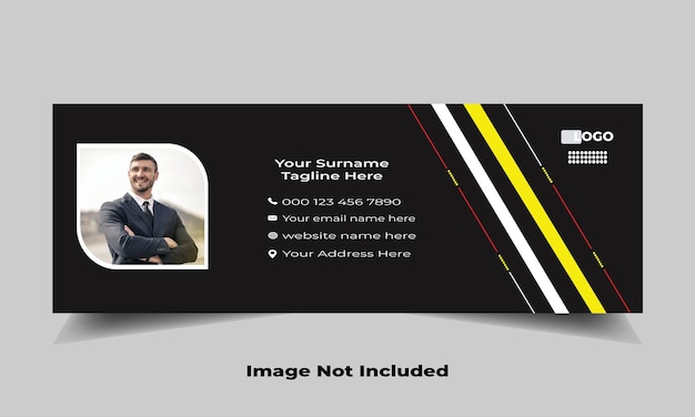 Email signature template design Personal social media web ads banner or facebook cover template